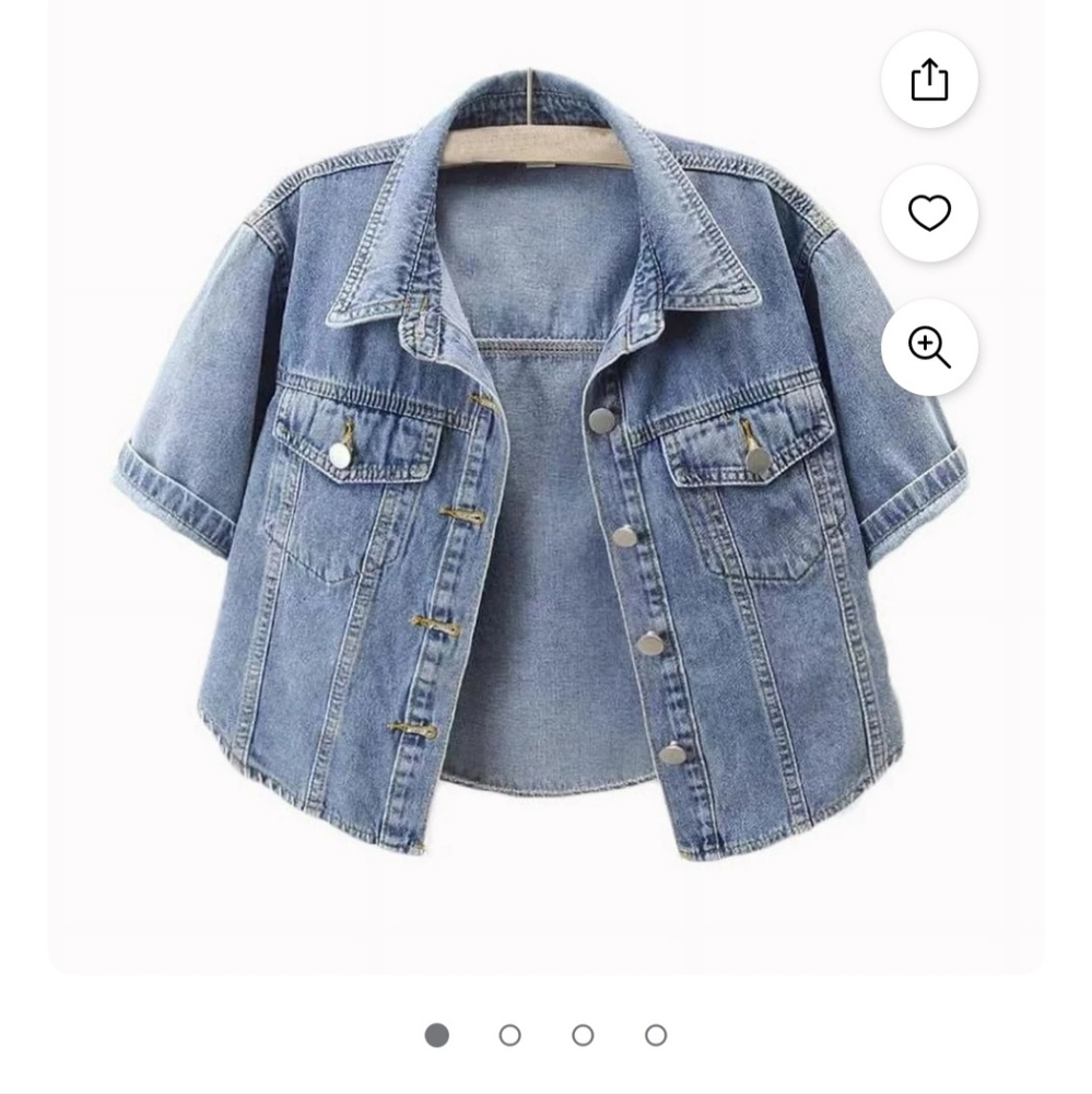 Plus sized cropped jean jacket short sleeves- BNWT